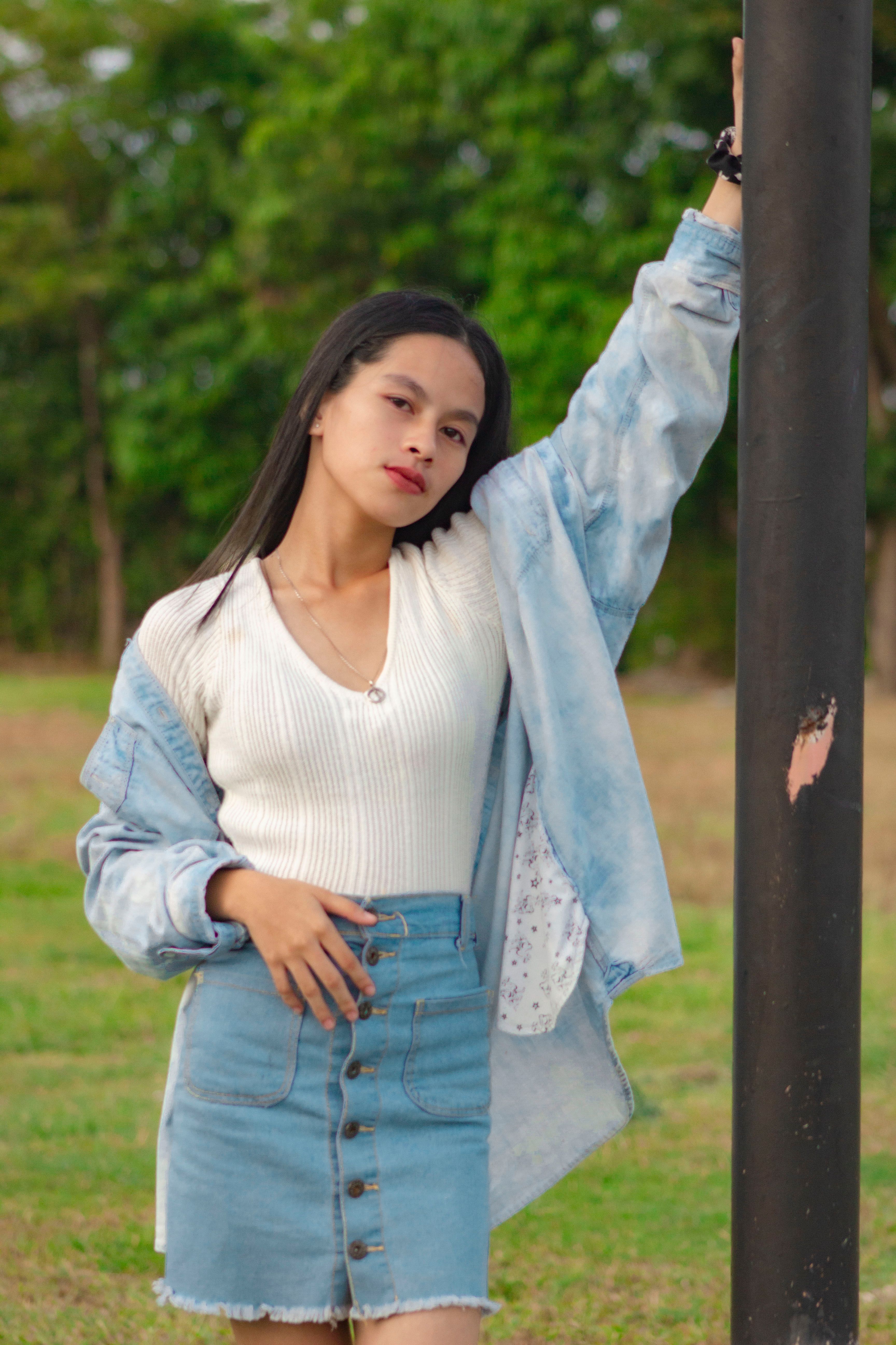 Saia Jeans Longa