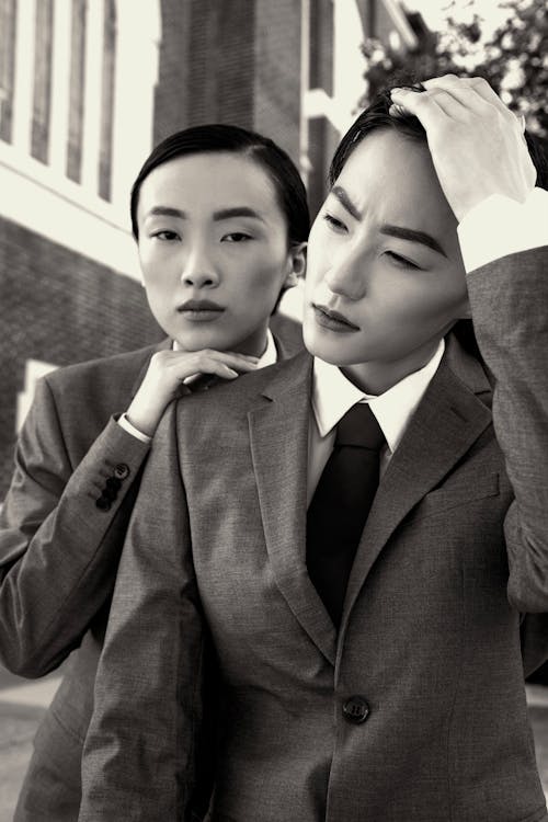 Women in Suits in Black and White