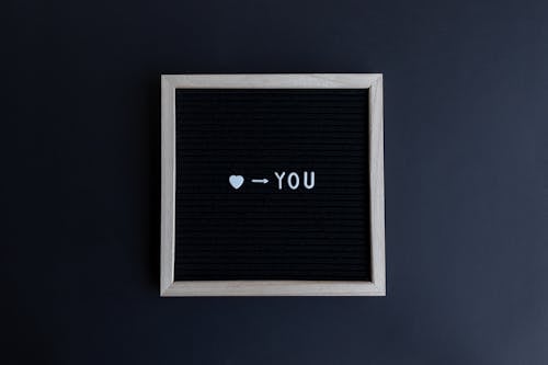 I Love You Text on a Letter Board on a Gray Background 