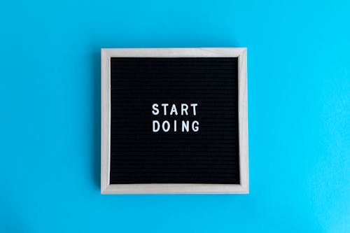 Letter Board on Light Blue Background