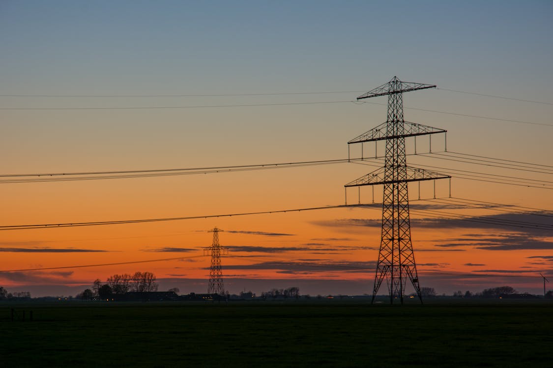 Free Silhouette of Electric Tower Stock Photo
