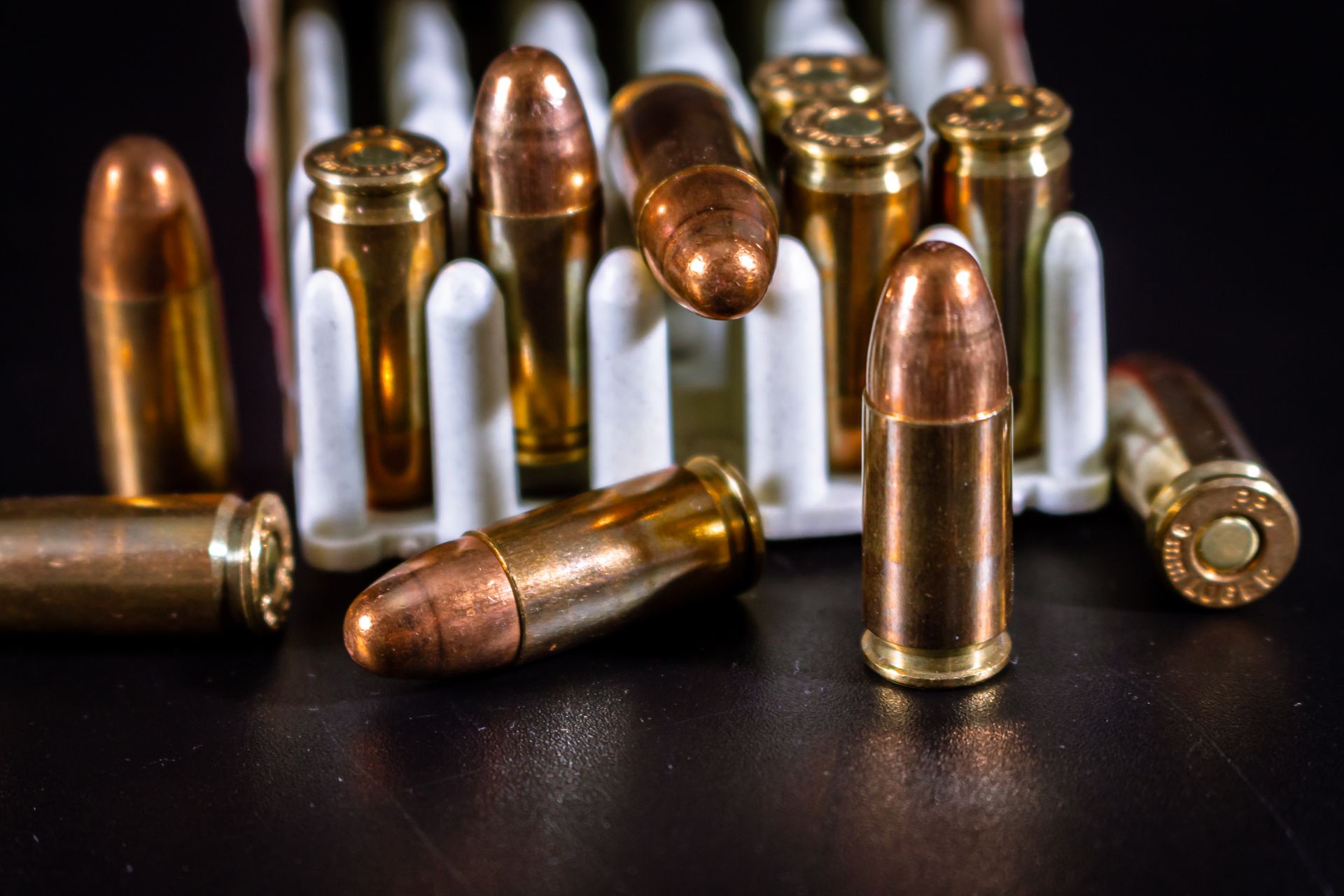 Copper Bullets in Close-up Shot