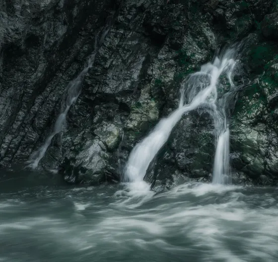 A waterfall on Canyon Creek in the Bitterroot Mountains