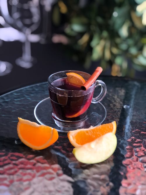 A Cup of Tea over a Glass Table