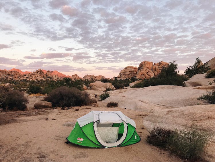 A Tent Set Up For Outdoor Camping