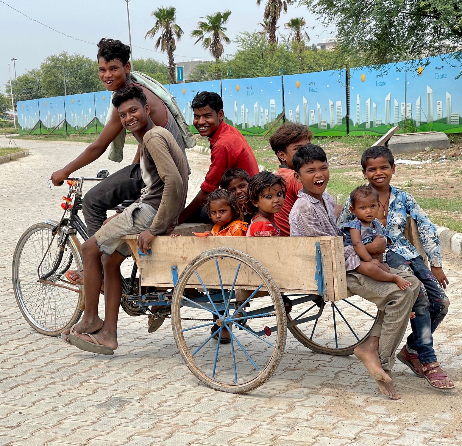 Cart Ride Picter Kids Riding a Bicycle Cart Β· Free Stock Photo