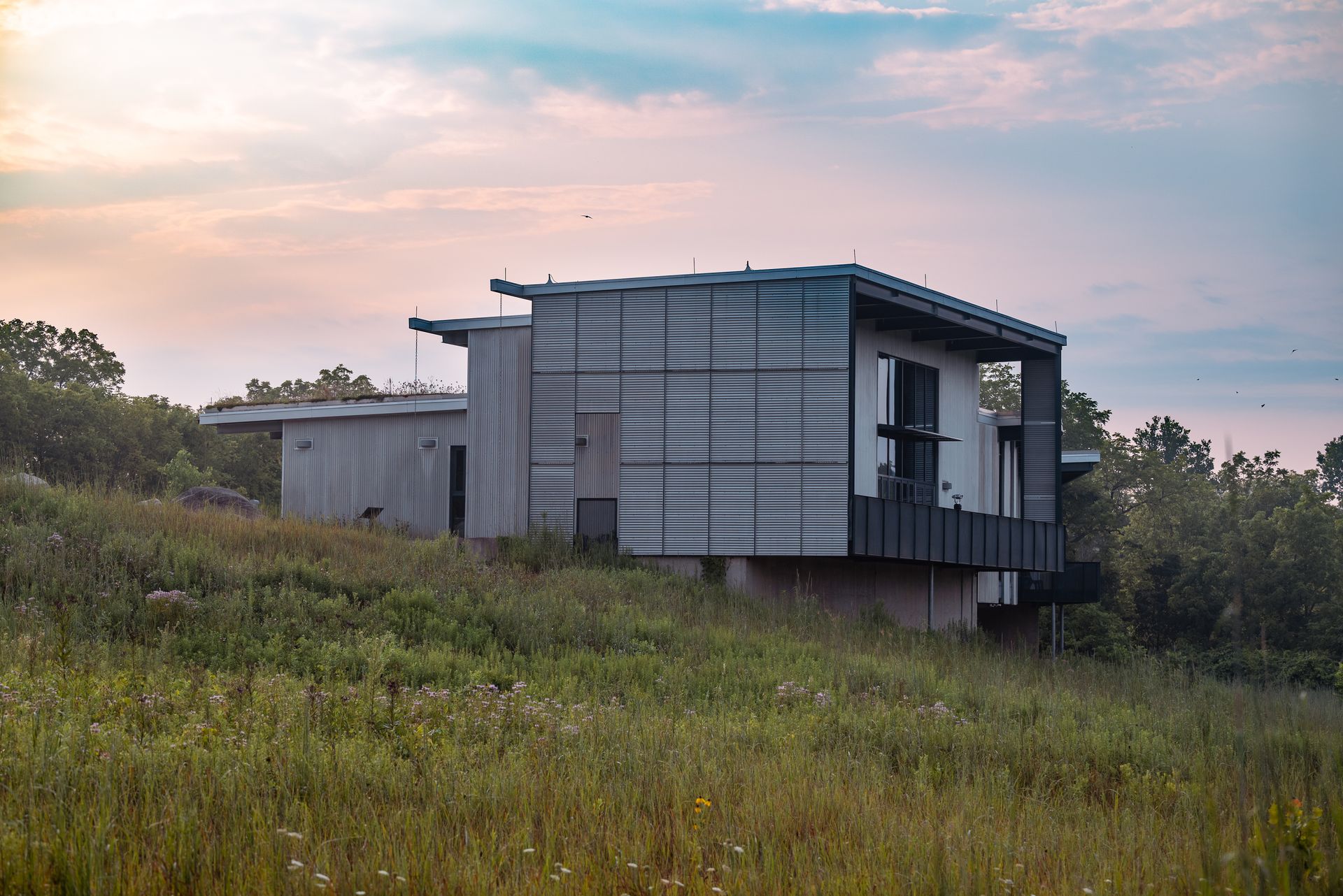 Modern House Built on the Grassland