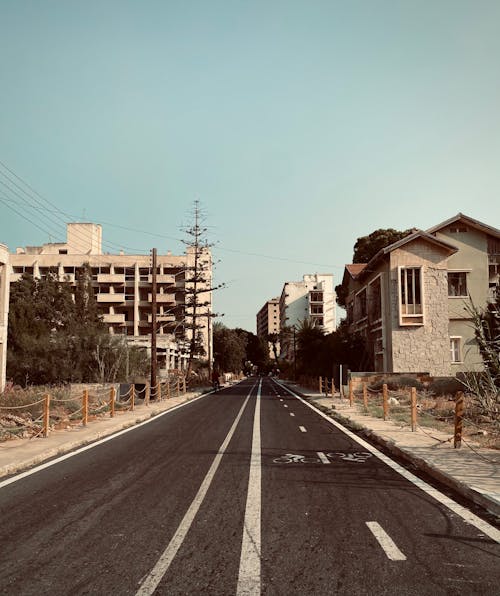 Bicycle Lanes in an Asphalt Road