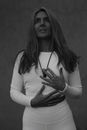 Woman in White Long Sleeve Shirt