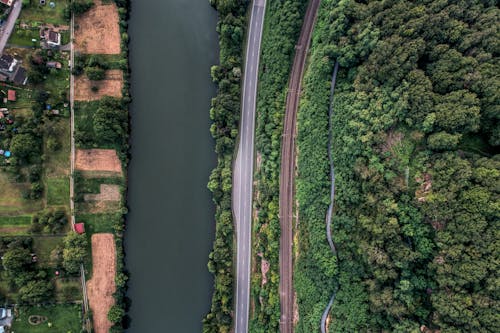 Základová fotografie zdarma na téma letecká fotografie, ptačí perspektivy, řeka