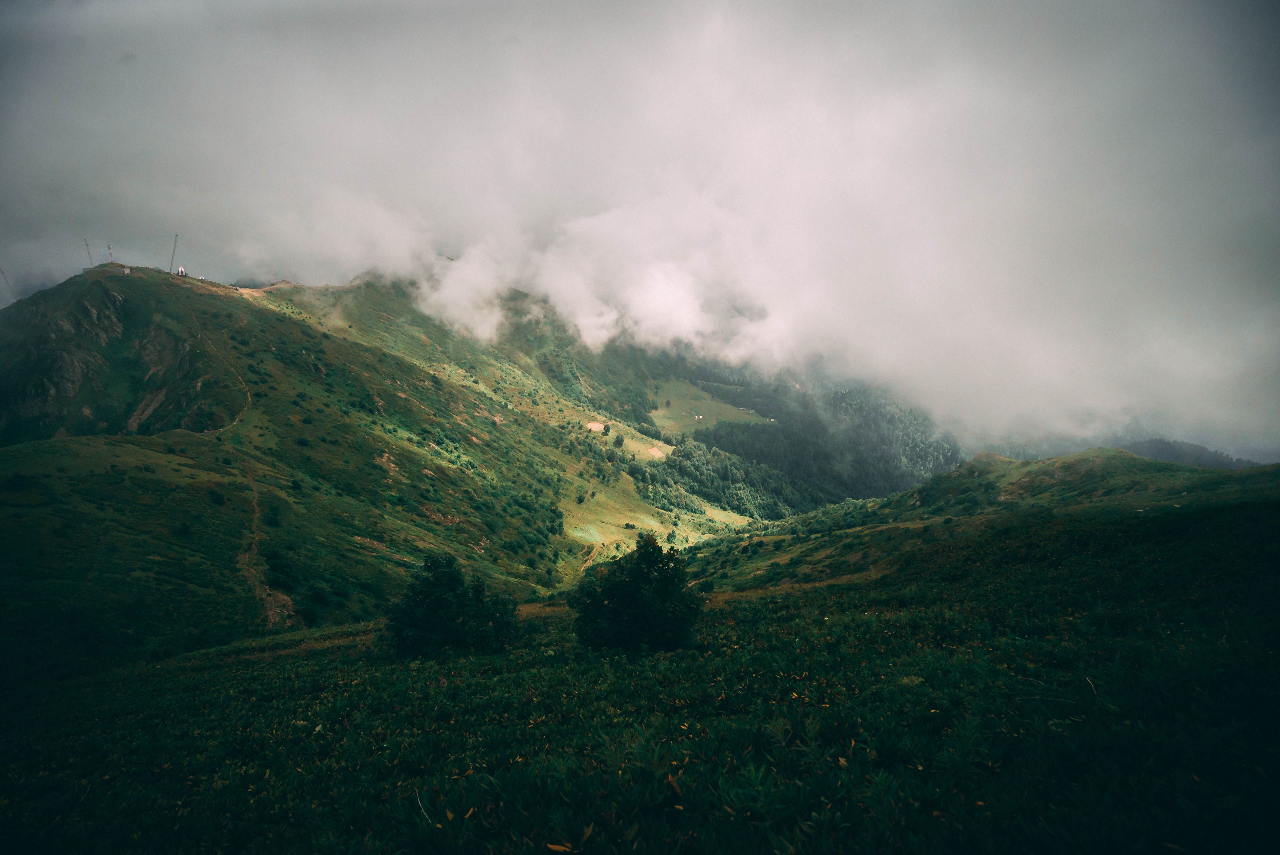 Green Mountains Covered With Thick Fog · Free Stock Photo
