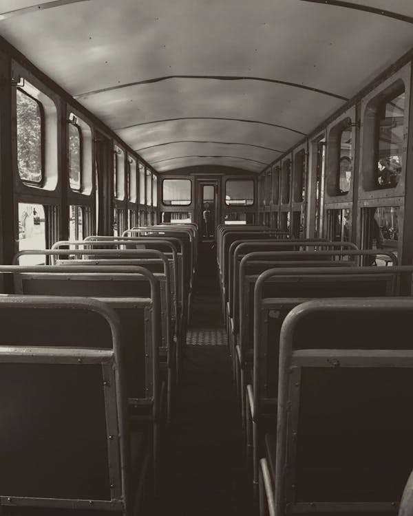 Gray and Black Train Seats