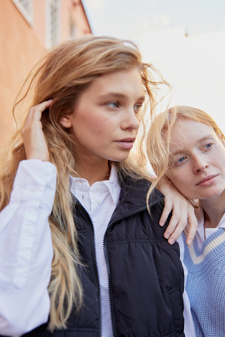 Blond Girls Looking Away