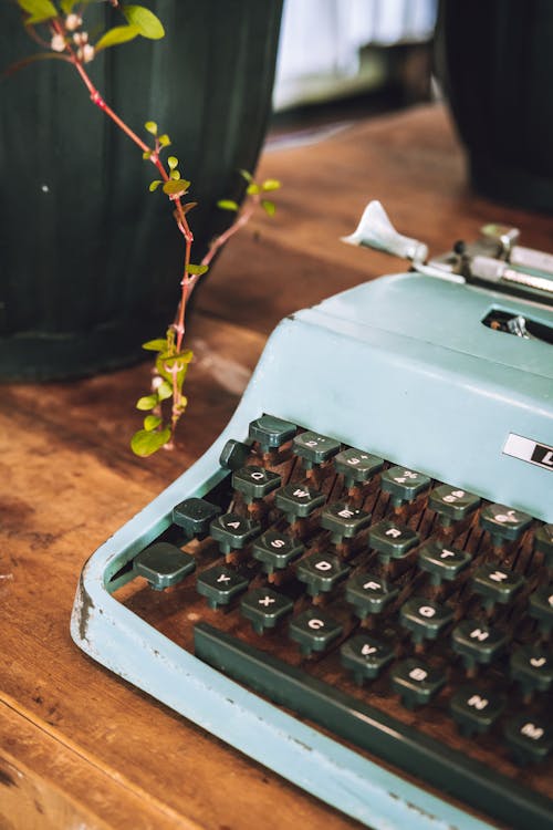 Vintage Typewriter on Wooden Surface