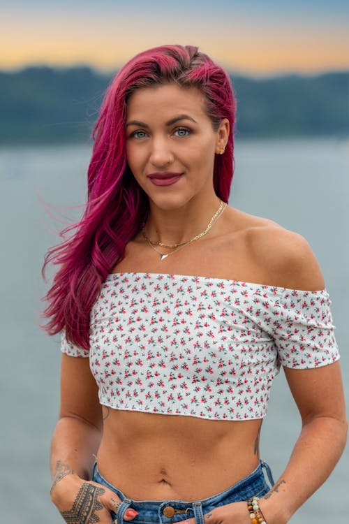 A Woman with Pink Hair