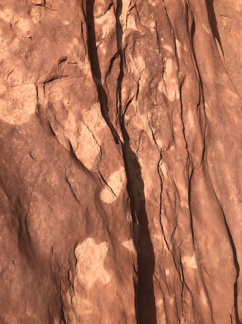 Brown Rock Formation Surface in Close-up Shot