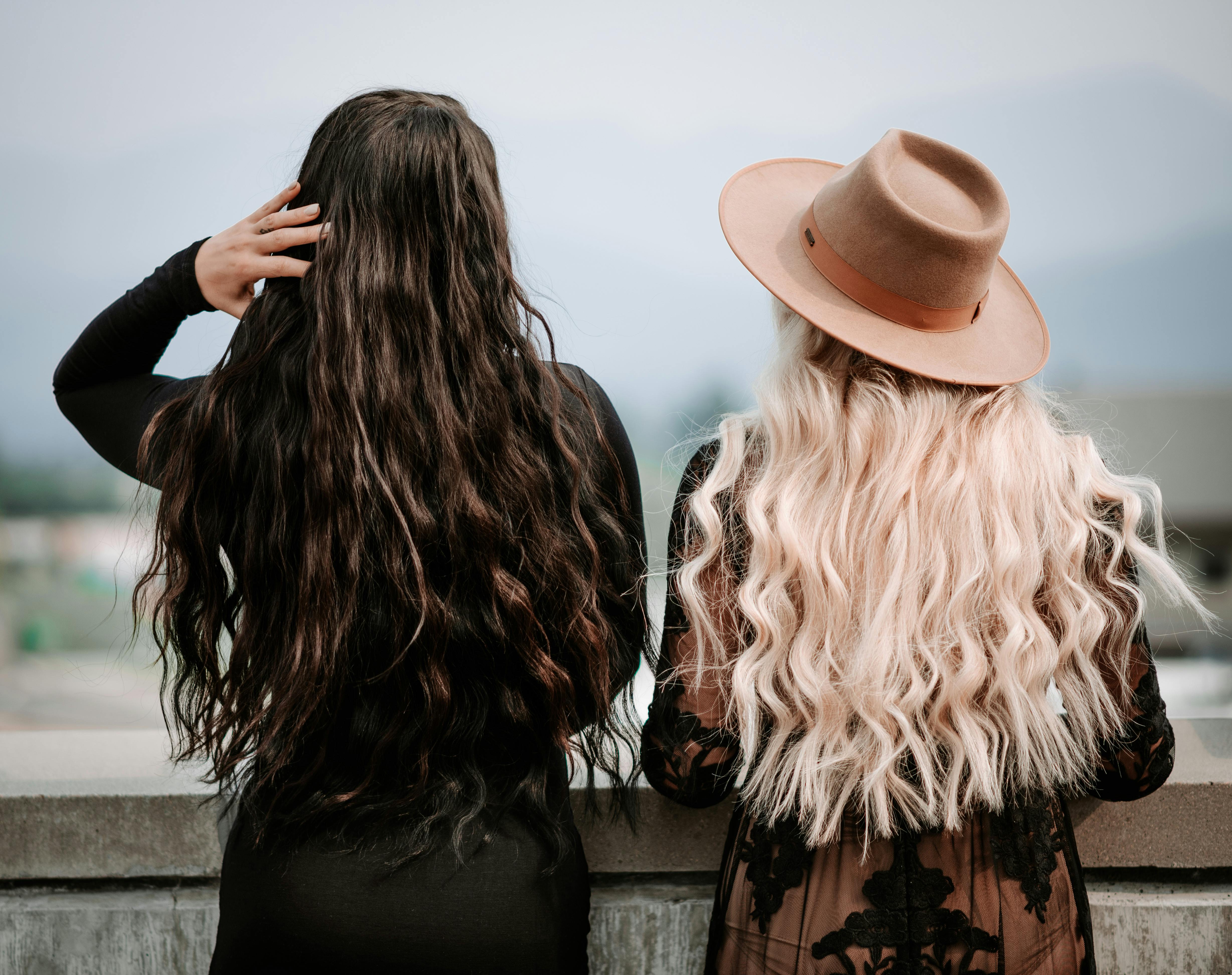 blonde and dark brown hair tumblr