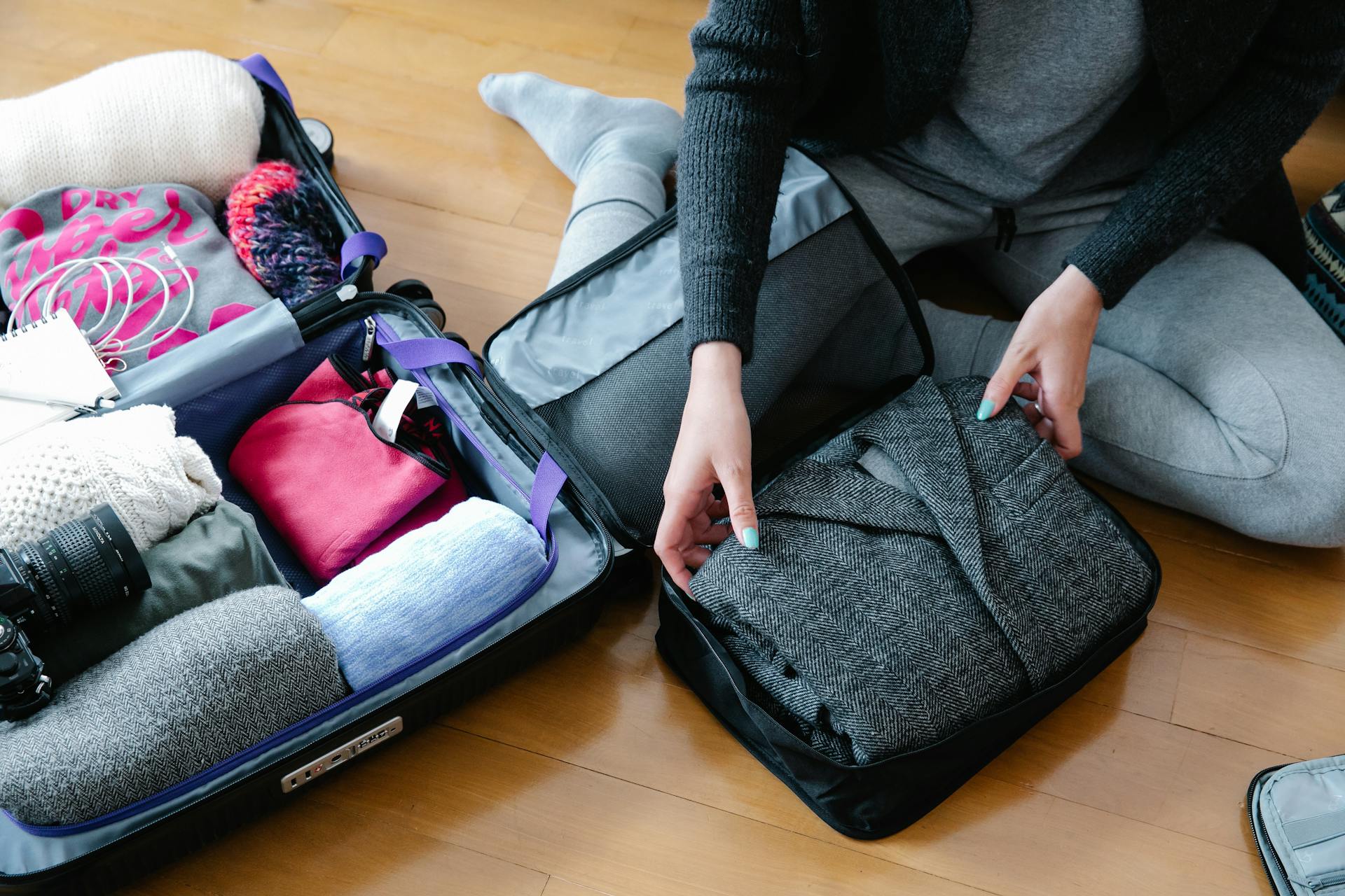 A Person Packing Up Things