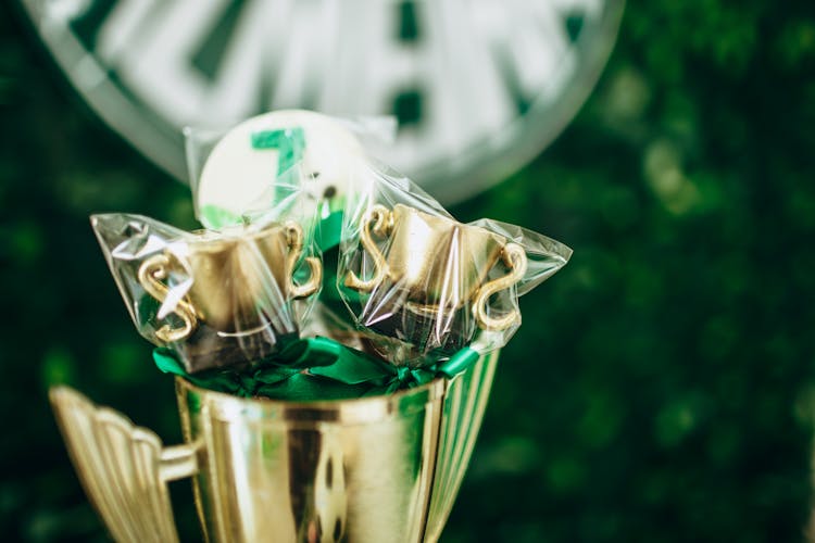 Trophy Shape Cake Pops On A Trophy