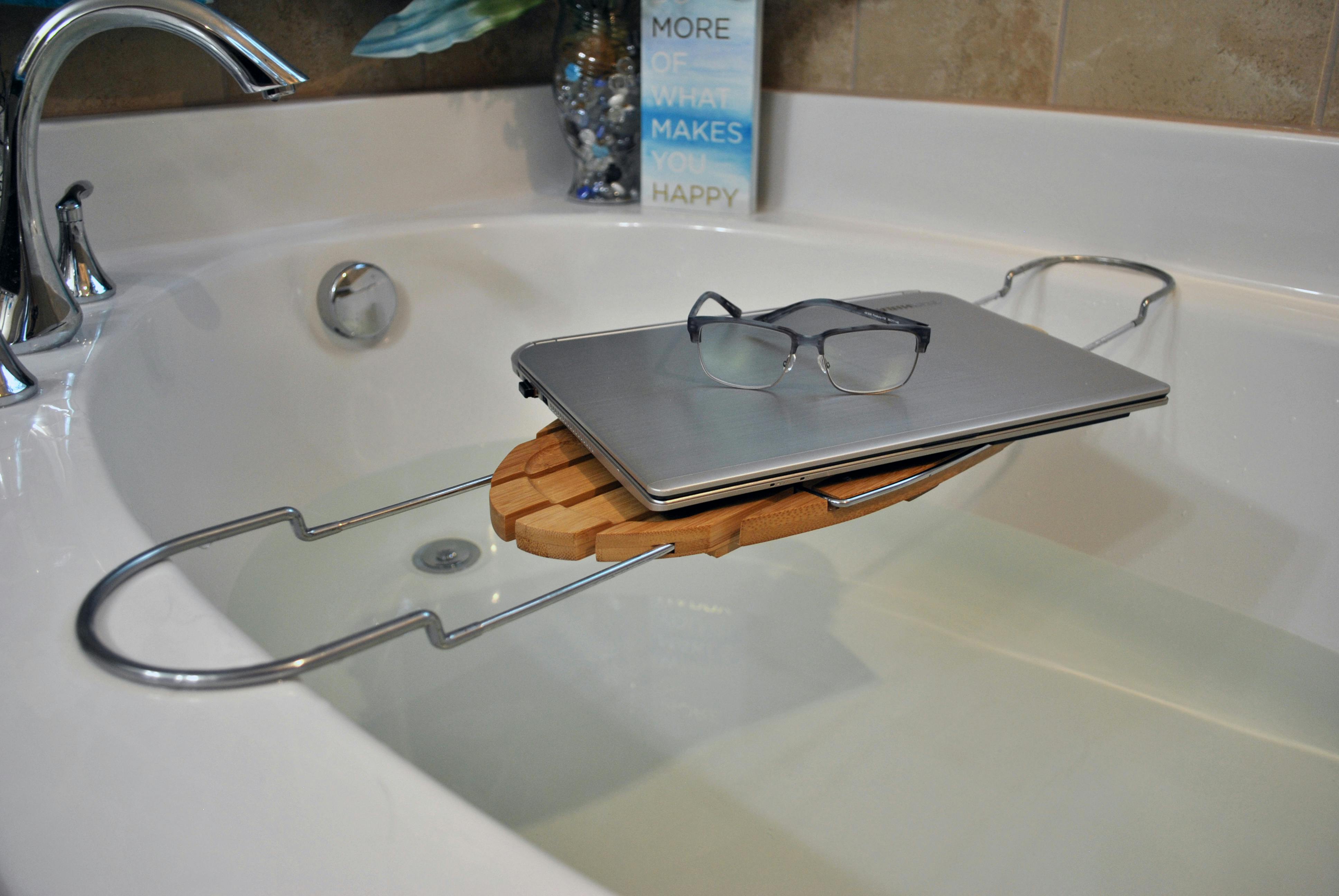 Bathtub trays for laptop
