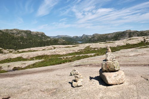 Gray Rocks on Gray Sandstone Surface 