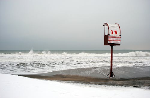 Red Lifeguard Tower