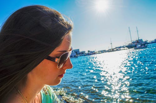 Woman Wearing Black Sunglasses