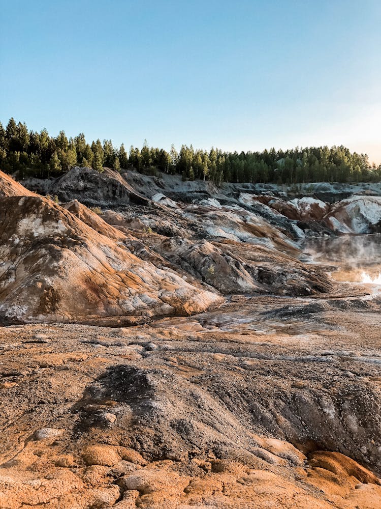 Volcanic Rocks In Mountain Landscape