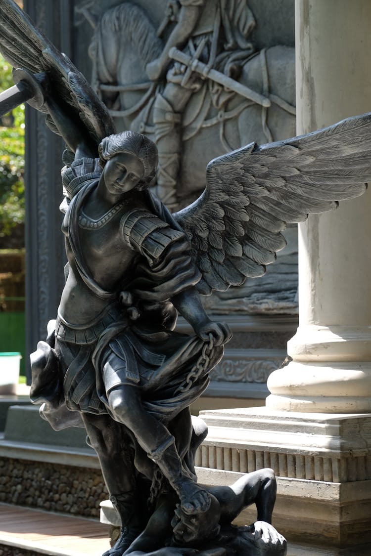 
A Statue Of The Archangel Saint Michael