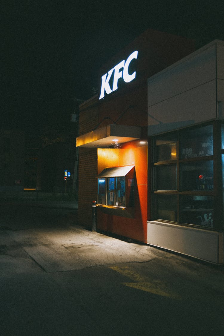 
A KFC Store At Night