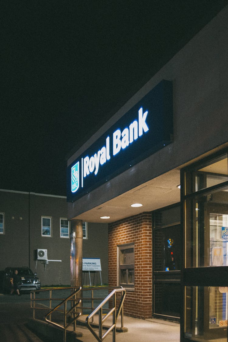 Royal Bank Building At Night