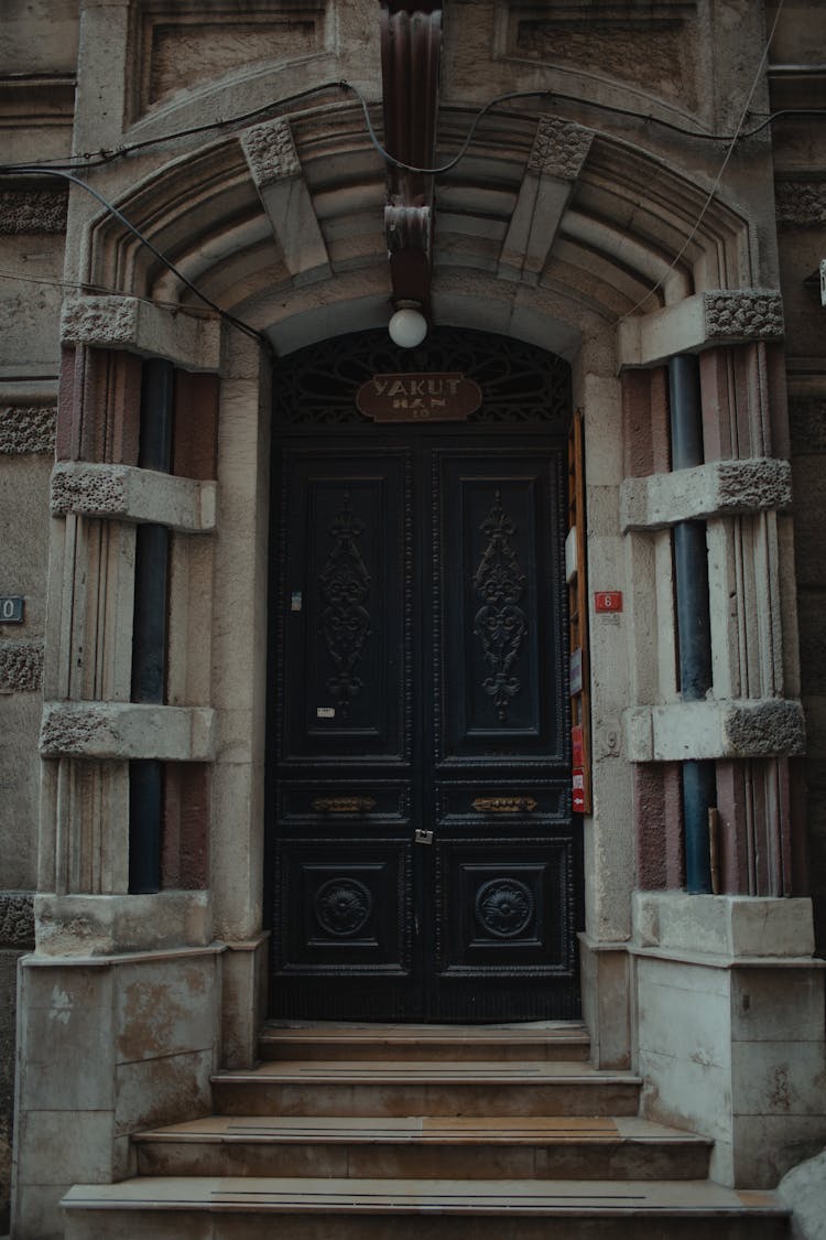 Black Wooden Door Entrance