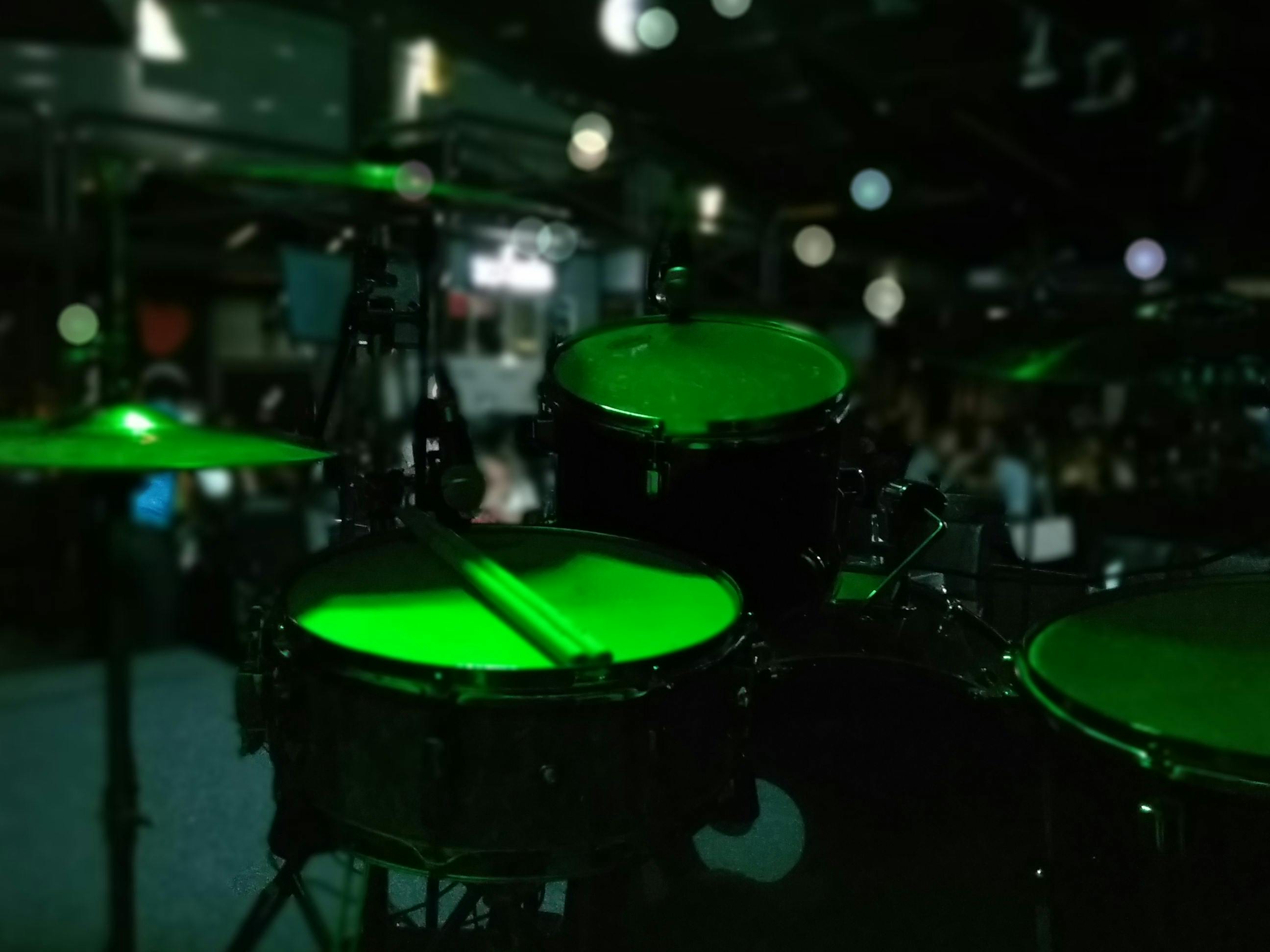 Free stock photo of drum, drum set, green