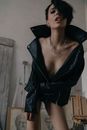 Woman in Black Leather Jacket