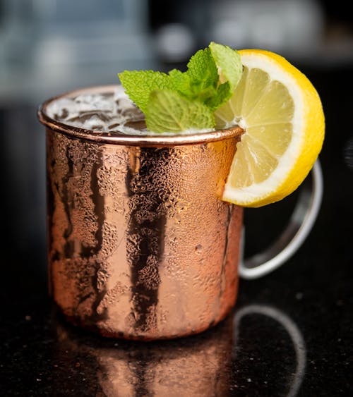 Mojito on a Cup with Mint Leaves and Lemon Slice