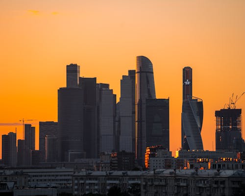 Free Tall Buildings During Sunset Stock Photo
