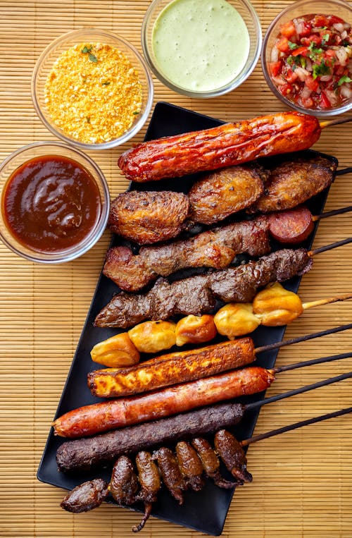 A Delicious Assorted Grilled Food on Stick 