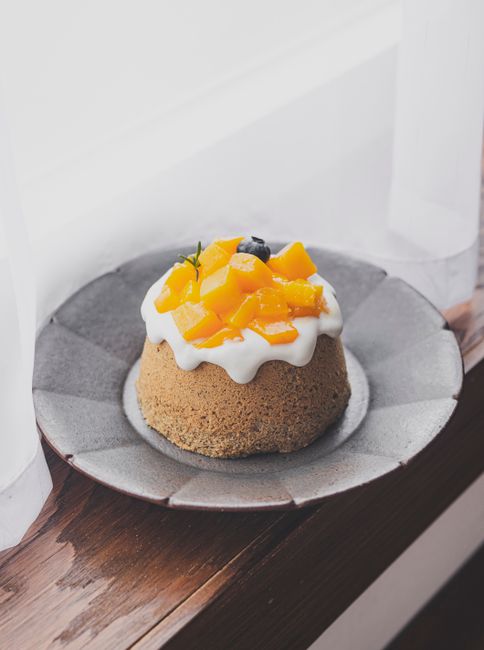 Puding Mangga dengan Krim Vanilla