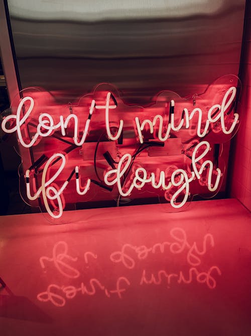 Pink Neon Signage of Don't Mind if I Cough