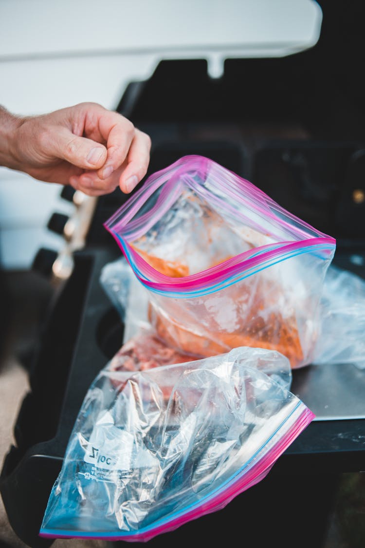 
A Close-Up Shot Of Ziploc Bags