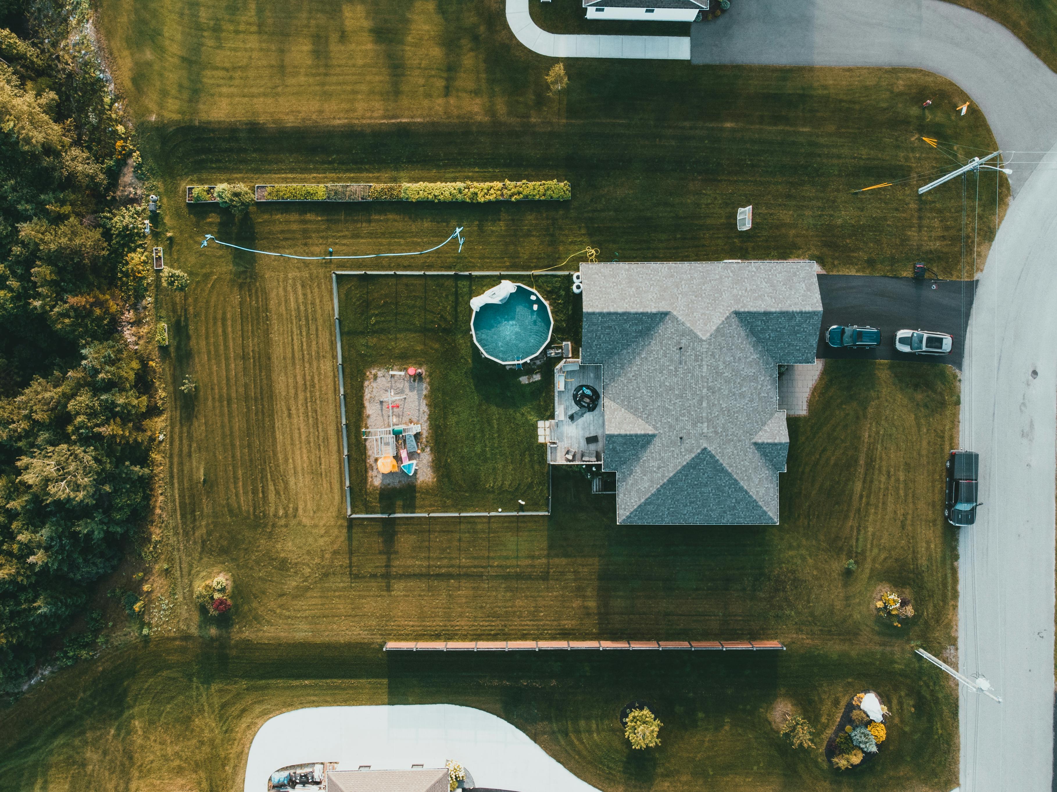 house with gray roof