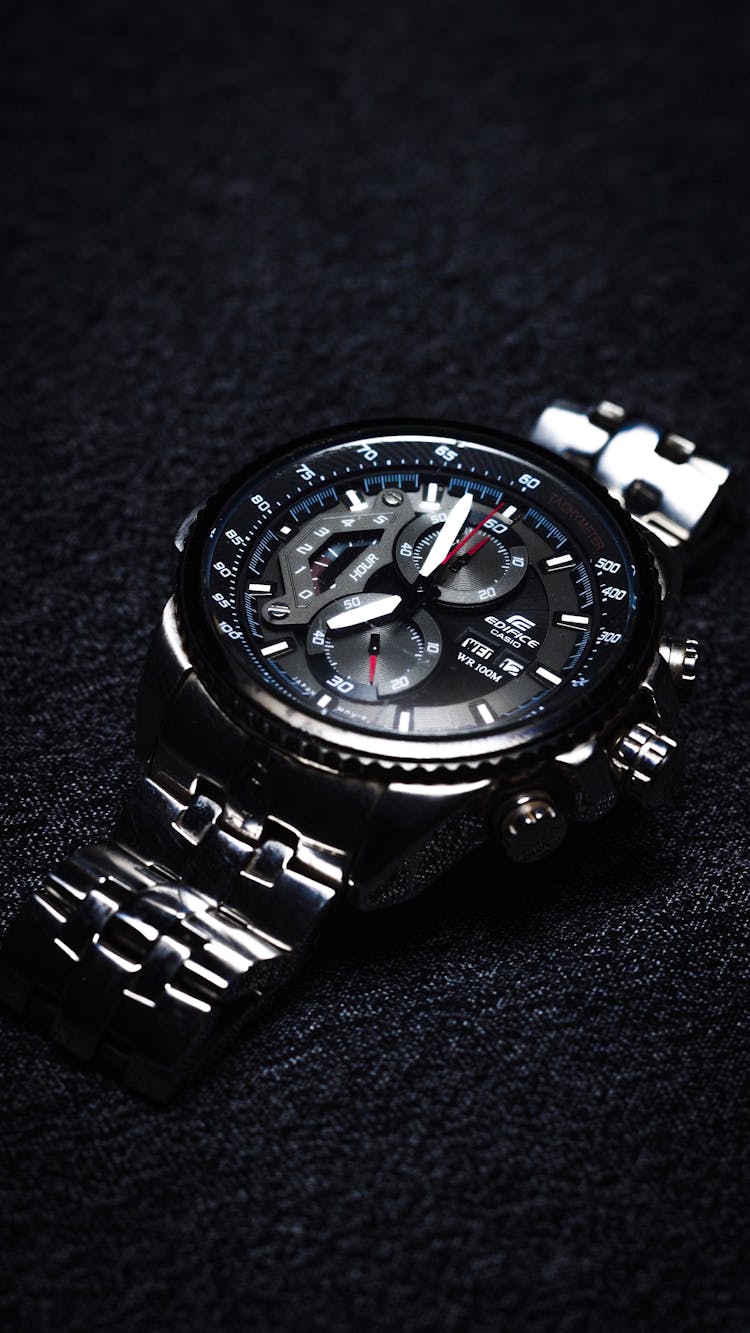 A Black Dial Casio Edifice Chronograph Watch