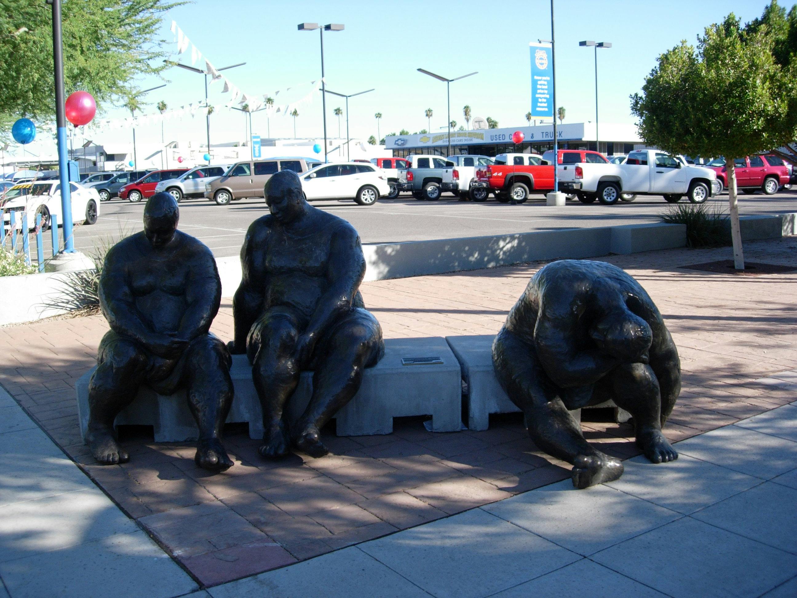 Free stock photo of downtown mesa, statues, trumpanzees