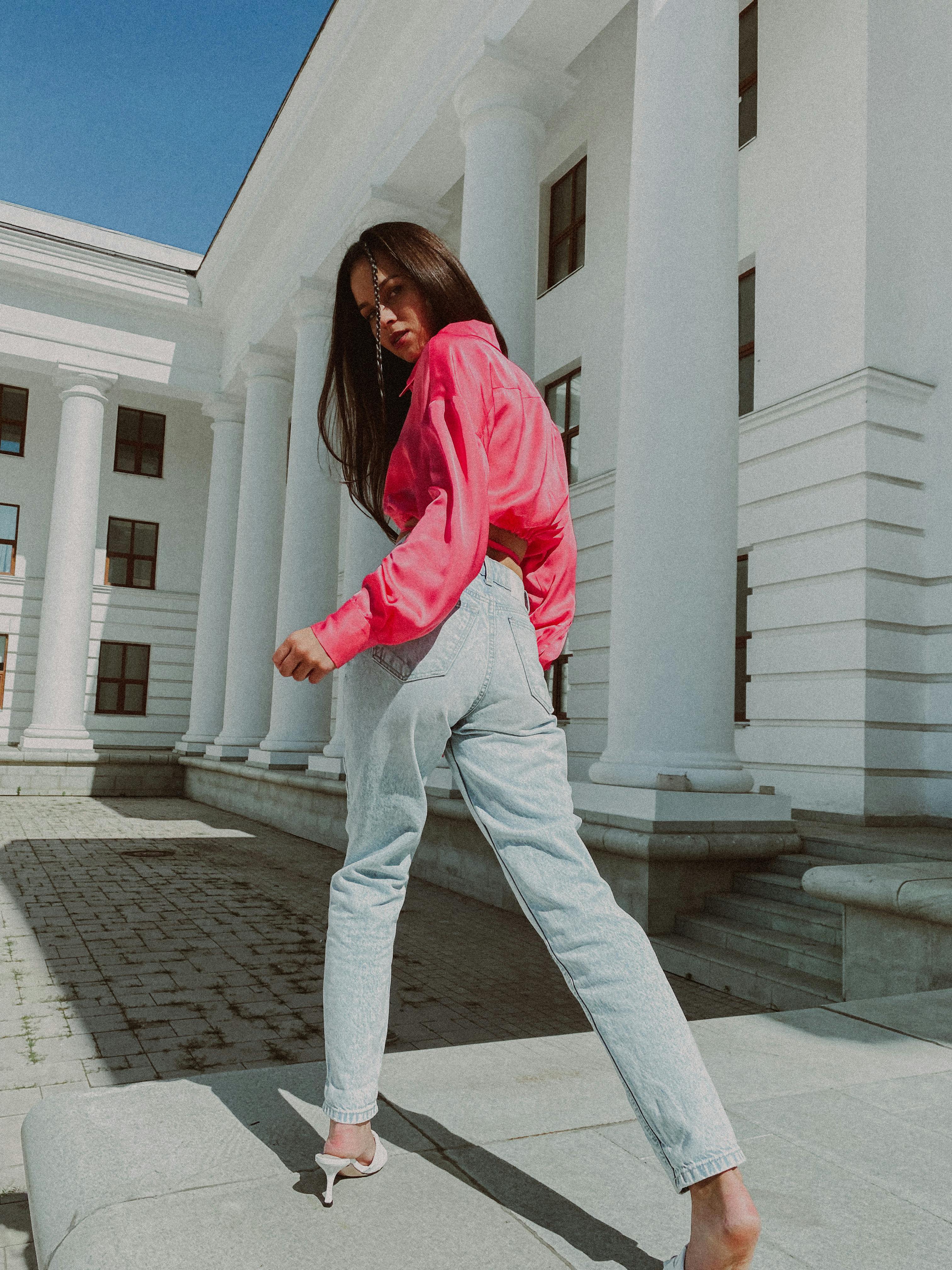 6 Ways to Style Wide Legged Pink Pants - Loverly Grey