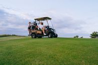 People Riding a Golf Cart