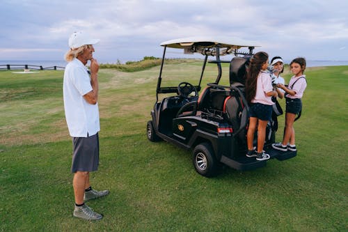 キッズ, ゴルフ, ゴルフカートの無料の写真素材