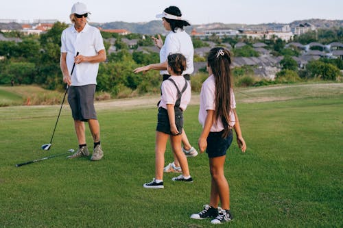 A Family Playing Golf