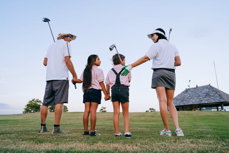 Family Playing Golf 