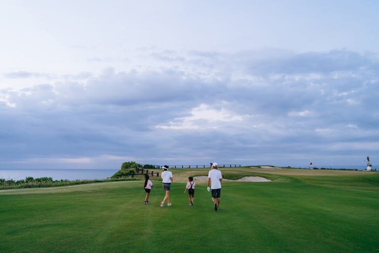 

A Family On A Golf Course