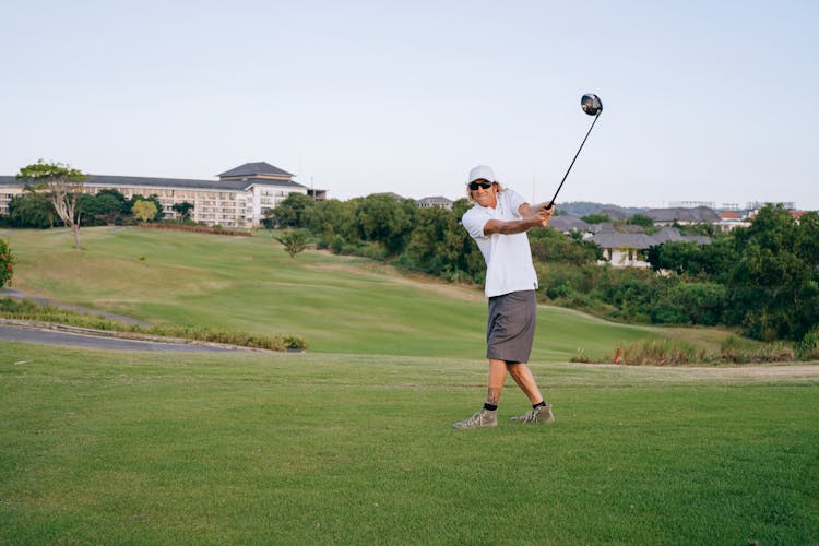 
A Man Playing Golf